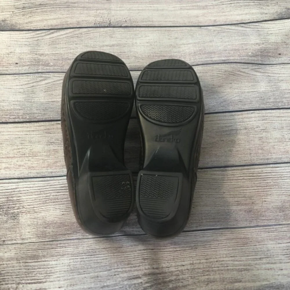 Dansko Brown Sienna Leather Clogs Size 38 - Picture 3 of 6